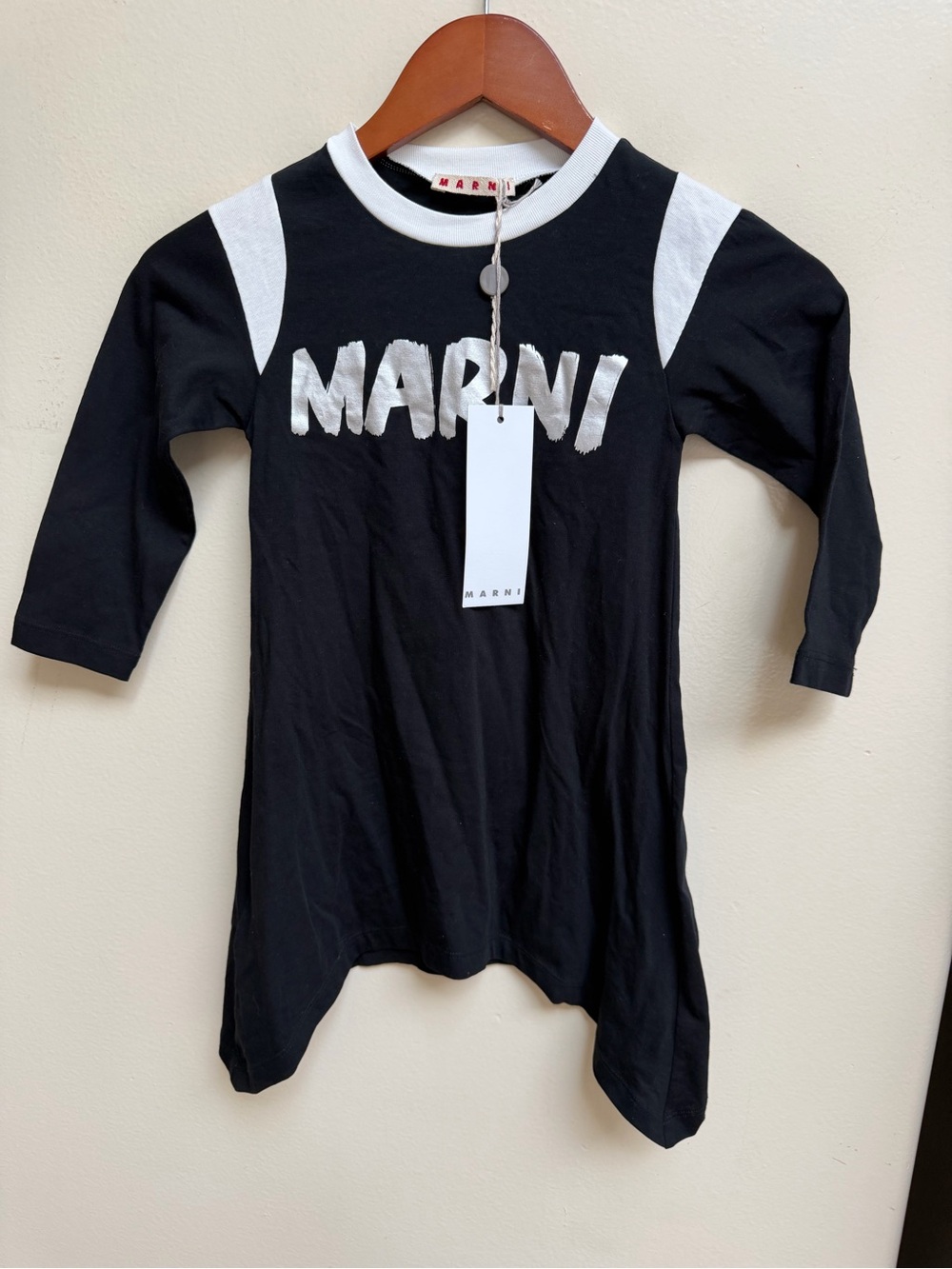 NWT Marni Logo Long-Sleeve Kids Dress